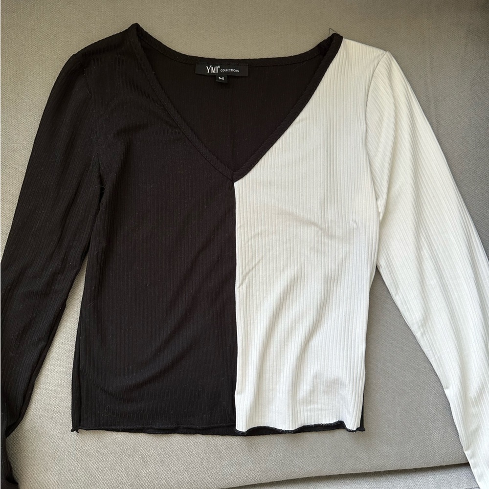 New Medium Long Sleeve Two tone shirt